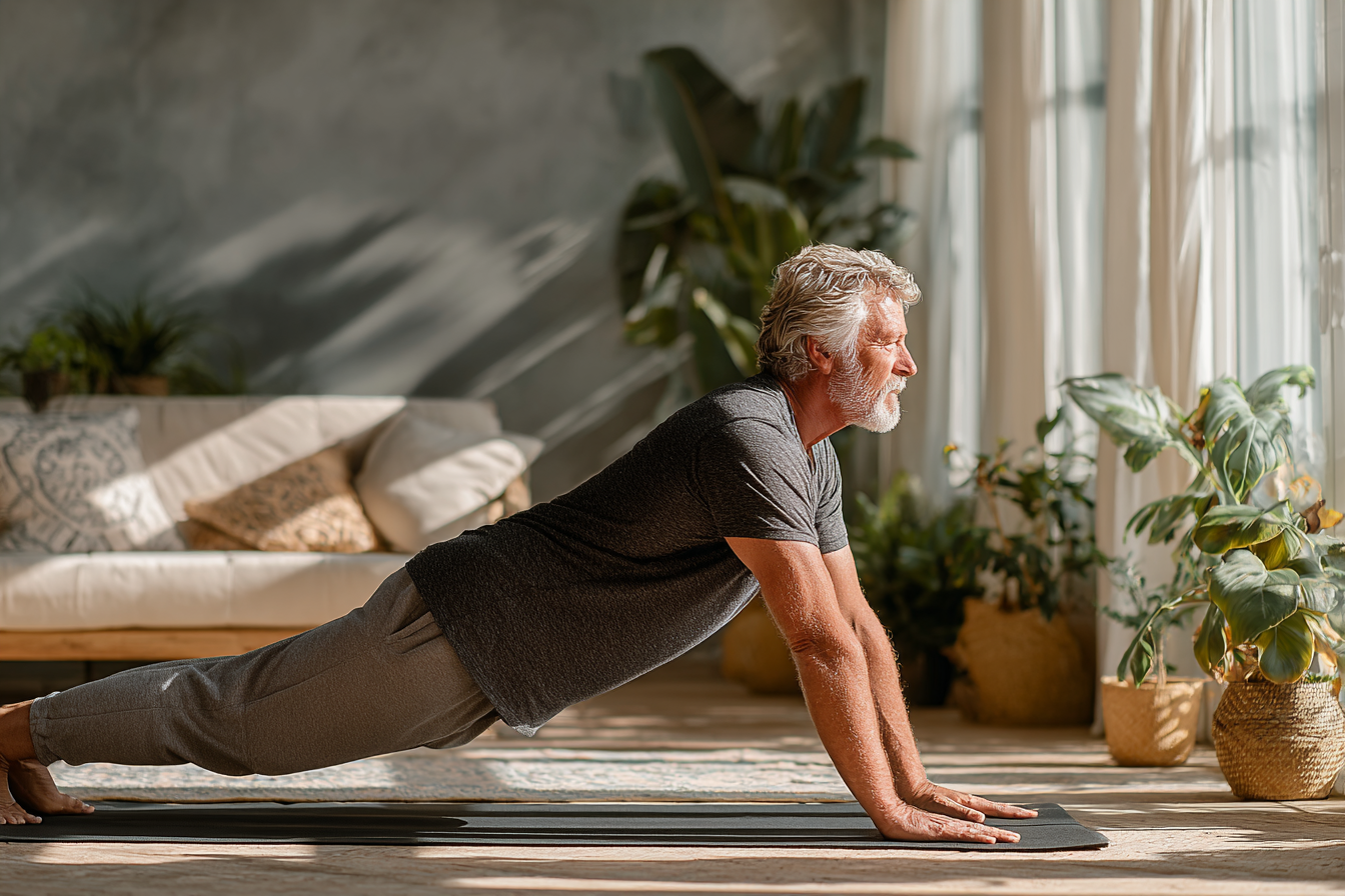 Сімейна група практикує йогу в природному середовищі